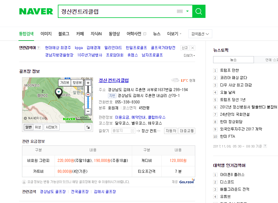 웹검색결과화면